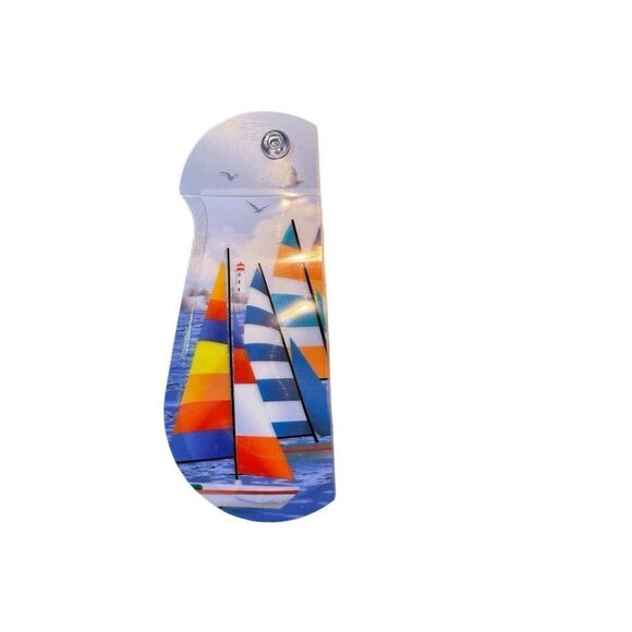 NWT Modgy Multicolor Sailboat Nauti Expandable Suction Cup Flower Vase - Picture 3 of 5
